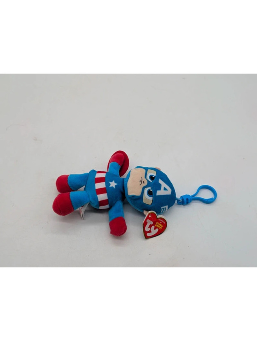 Ty Beanie Babies Marvel Captain America Plush Backpack Key Clip NWT